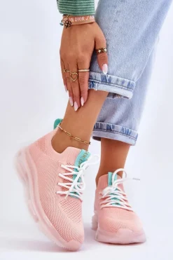 Damskie Wsuwane Skarpetkowe Buty GOE JJ2N4081 Jasnoróżowe