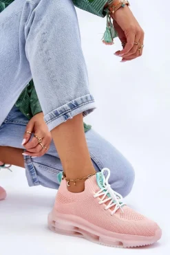 Damskie Wsuwane Skarpetkowe Buty GOE JJ2N4081 Jasnoróżowe