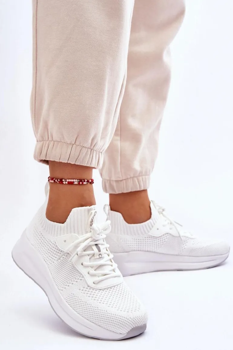 Damskie Wsuwane Sneakersy Cross Jeans LL2R4031C Białe
