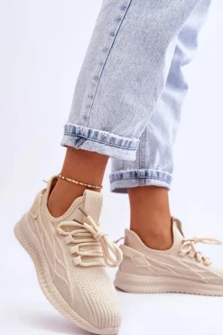 Damskie Wsuwane Sneakersy Big Star LL274714 Beżowe