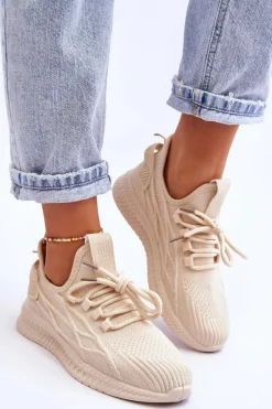 Damskie Wsuwane Sneakersy Big Star LL274714 Beżowe