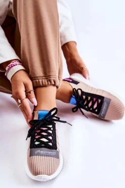 Damskie Wsuwane Sportowe Buty Sneakersy Beżowe Klayra