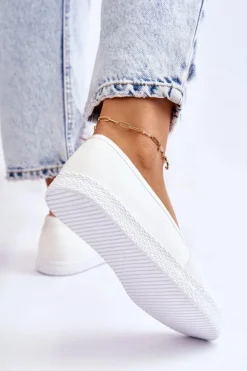 Damskie Wsuwane Tenisówki Big Star LL274201 Białe