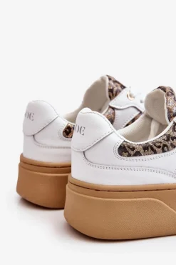 Damskie Wygodne Buty Sportowe GOE LL2N4052 Biało-Beżowe