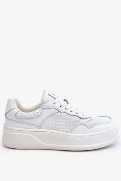 Damskie Wygodne Buty Sportowe GOE LL2N4054 Biało-Beżowe