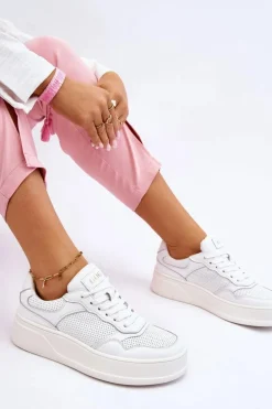 Damskie Wygodne Buty Sportowe GOE LL2N4054 Biało-Beżowe