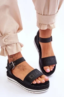 Damskie Wygodne Sandały Na Platformie Big Star LL274870 Czarne