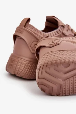 Damskie Wygodne Sneakersy Memory Foam System Big Star LL274416 Jasnobrązowe