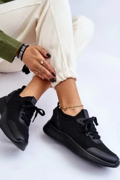 Damskie Wygodne Sneakersy Memory Foam System Big Star LL274414 Czarne