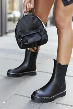 Damskie Wysokie Botki Sztyblety Czarne Nemoreva