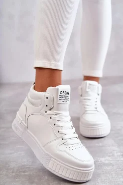 Damskie Wysokie Buty Sportowe Białe Trisa