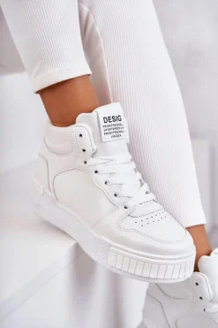 Damskie Wysokie Buty Sportowe Białe Trisa