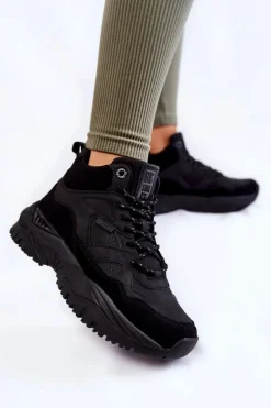 Damskie Wysokie Buty Sportowe Memory Foam System Big Star KK274356 Czarne