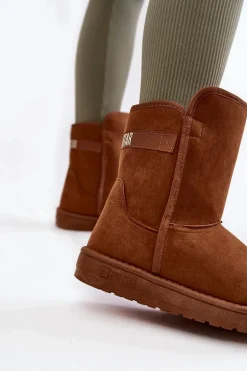 Damskie Wysokie Śniegowce Big Star KK274616 Brązowe