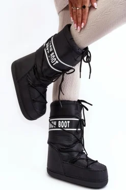 Damskie Wysokie Śniegowce Czarne Venila