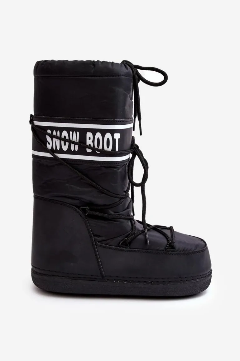 Damskie Wysokie Śniegowce Czarne Venila