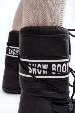 Damskie Wysokie Śniegowce Czarne Venila