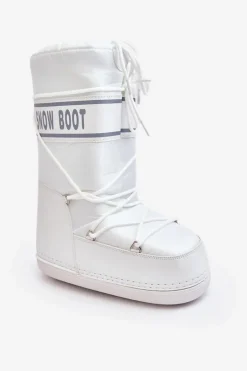Damskie Wysokie Śniegowce Białe Venila
