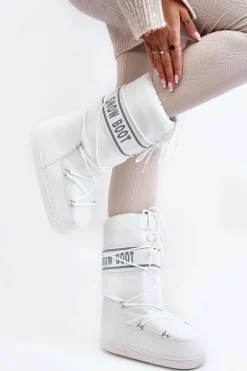 Damskie Wysokie Śniegowce Białe Venila