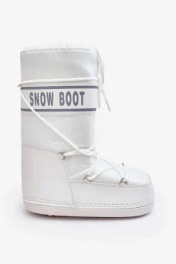 Damskie Wysokie Śniegowce Białe Venila