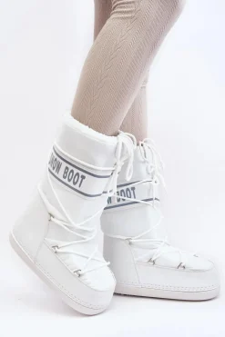 Damskie Wysokie Śniegowce Białe Venila