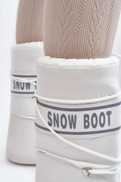 Damskie Wysokie Śniegowce Białe Venila