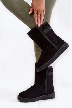 Damskie Wysokie Śniegowce Big Star KK274618 Czarne