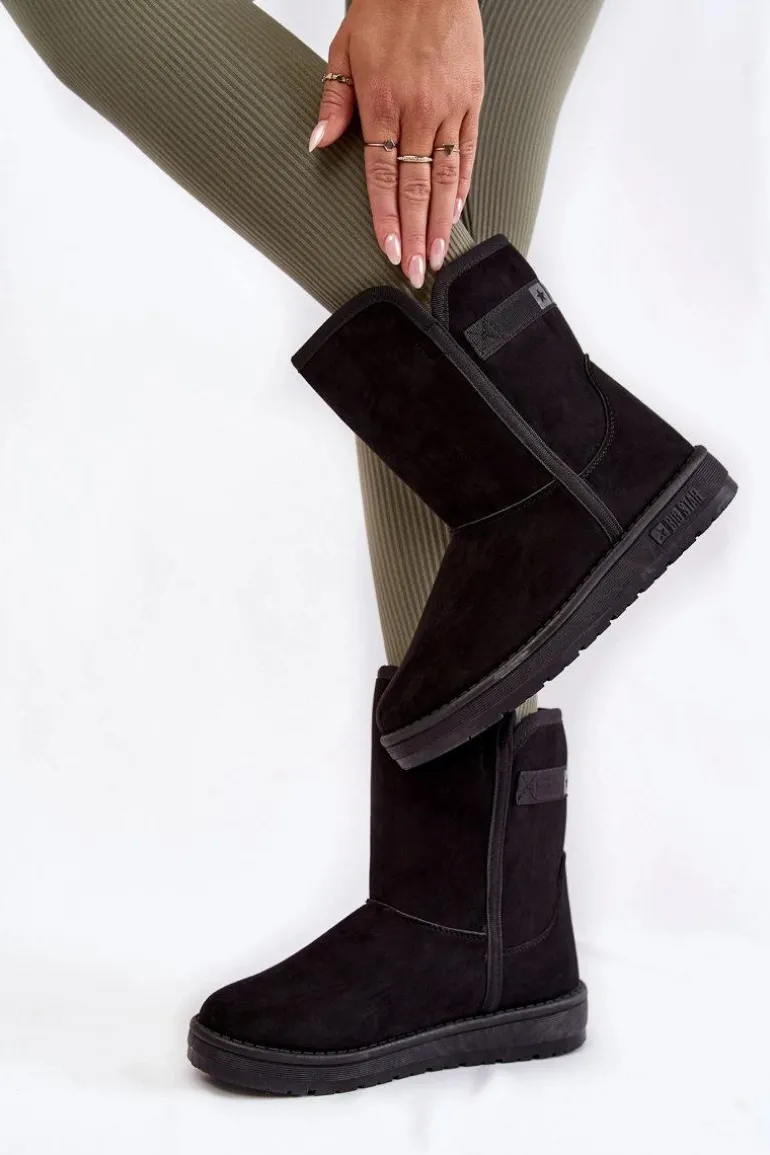 Damskie Wysokie Śniegowce Big Star KK274618 Czarne