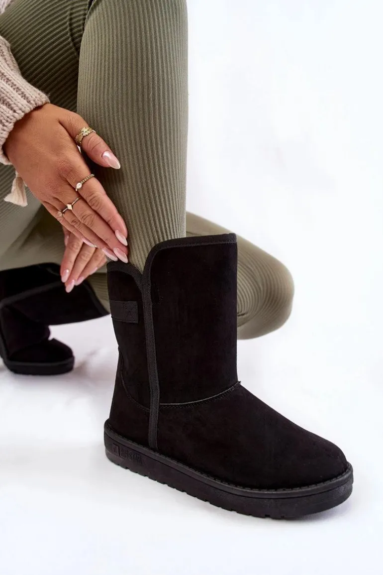 Damskie Wysokie Śniegowce Big Star KK274618 Czarne