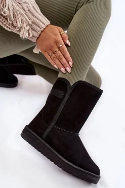 Damskie Wysokie Śniegowce Big Star KK274618 Czarne