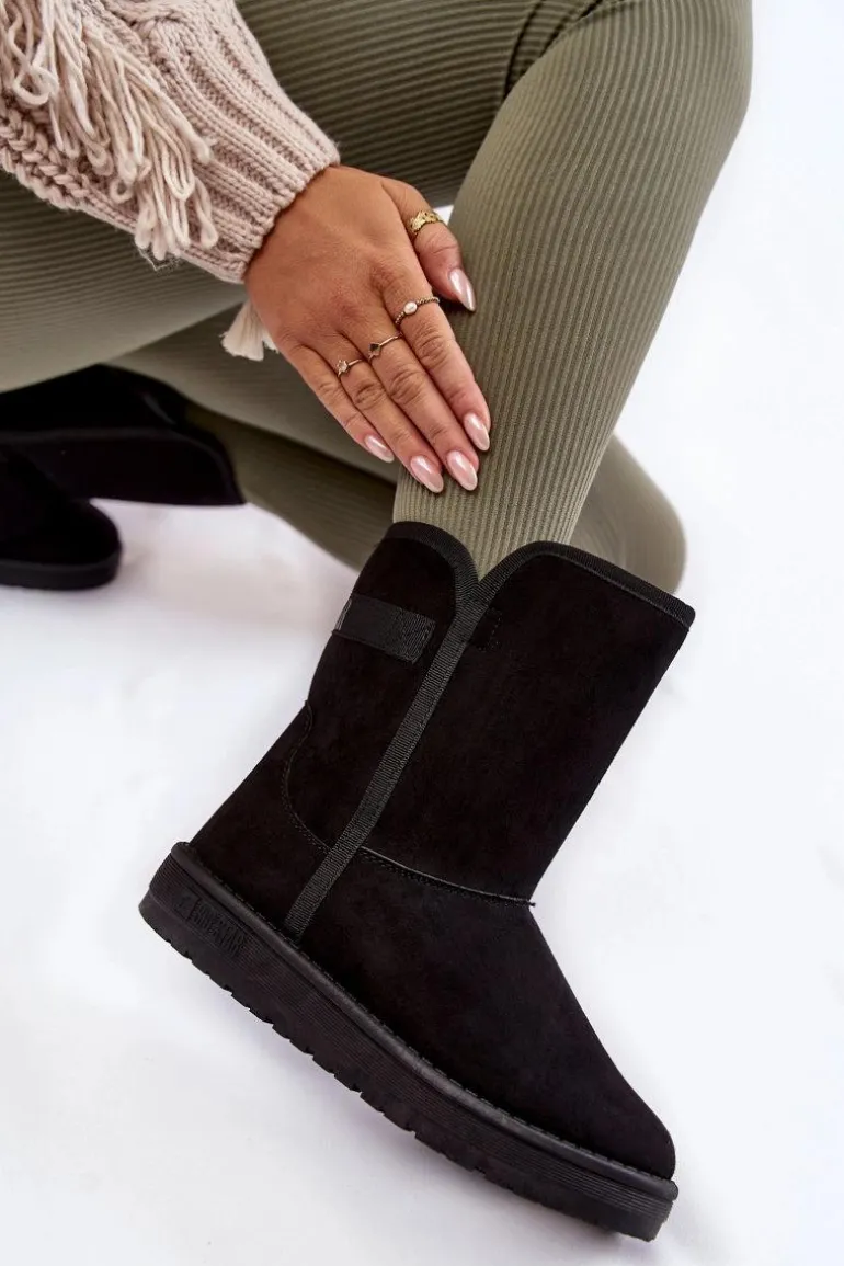 Damskie Wysokie Śniegowce Big Star KK274618 Czarne