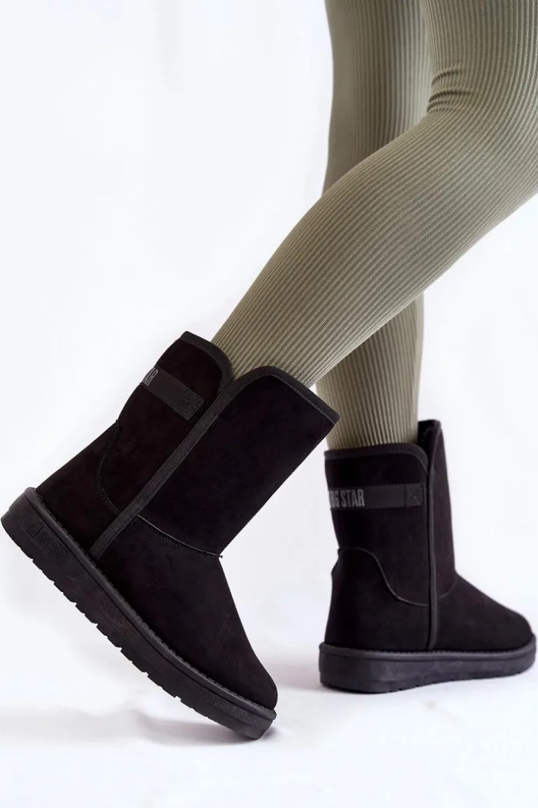 Damskie Wysokie Śniegowce Big Star KK274618 Czarne