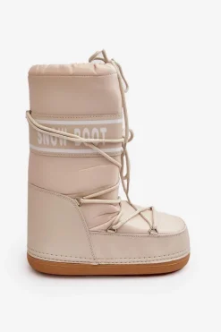 Damskie Wysokie Śniegowce Beżowe Venila