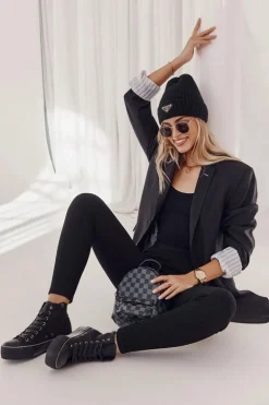 Damskie Wysokie Ocieplane Trampki Big Star KK274173 Czarne