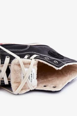 Damskie Wysokie Ocieplane Trampki Cross Jeans KK2R4042C Czarne