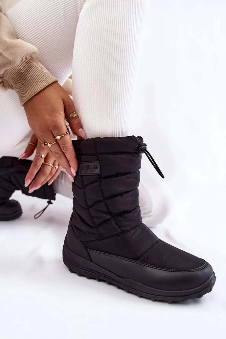 Damskie Wysokie Ocieplane Śniegowce Big Star KK274599 Czarne