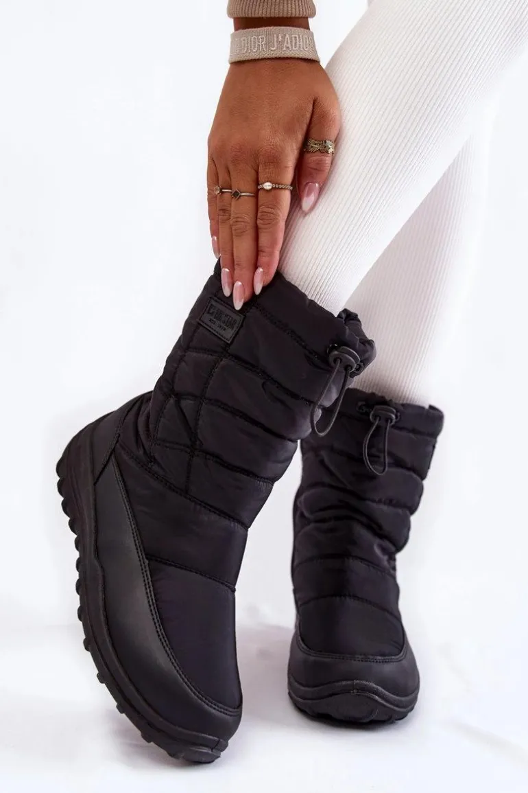 Damskie Wysokie Ocieplane Śniegowce Big Star KK274599 Czarne