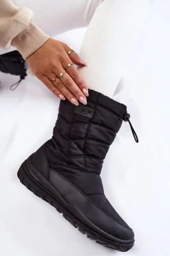 Damskie Wysokie Ocieplane Śniegowce Big Star KK274599 Czarne