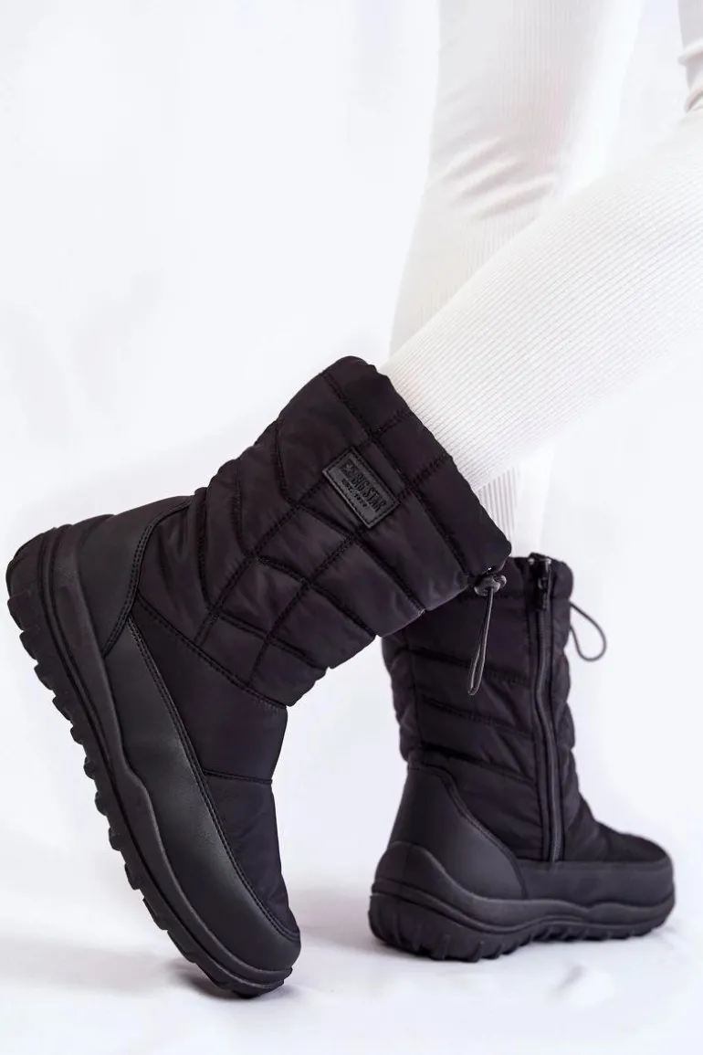 Damskie Wysokie Ocieplane Śniegowce Big Star KK274599 Czarne