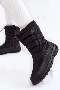 Damskie Wysokie Ocieplane Śniegowce Big Star KK274599 Czarne