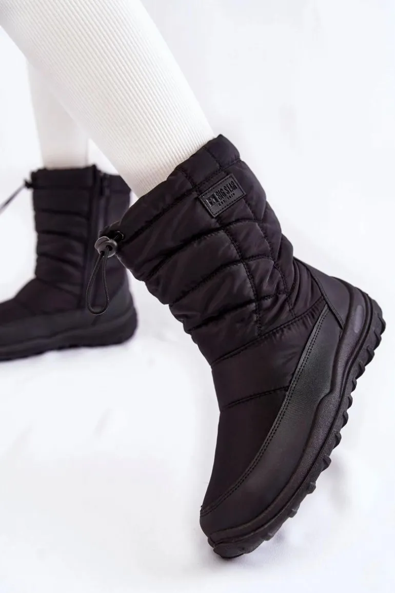 Damskie Wysokie Ocieplane Śniegowce Big Star KK274599 Czarne