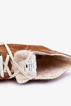 Damskie Wysokie Ocieplane Trampki Cross Jeans KK2R4043C Camel