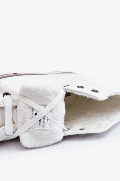 Damskie Wysokie Ocieplane Trampki Cross Jeans KK2R4044C Białe