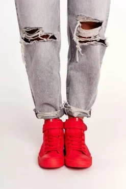 Damskie Wysokie Trampki Big Star FF274580 Czerwone