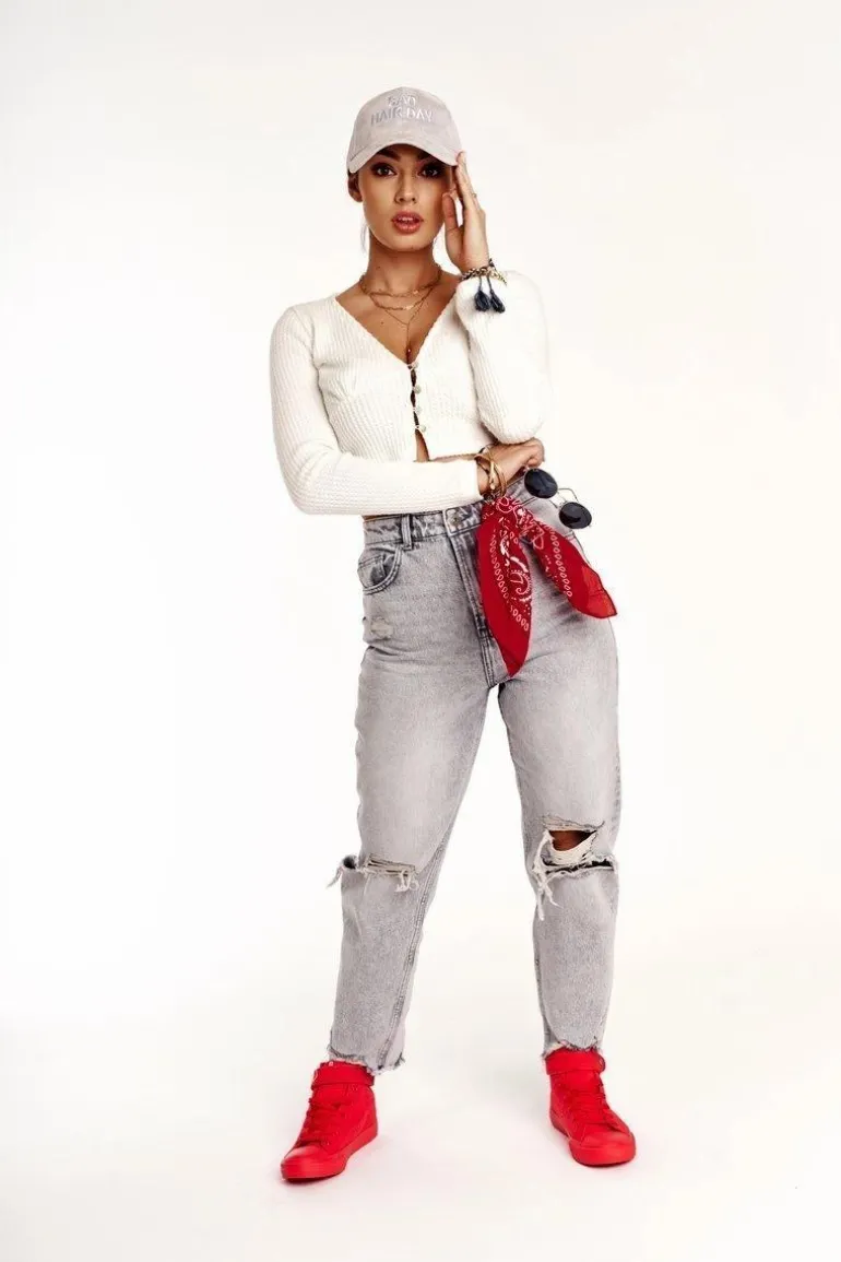 Damskie Wysokie Trampki Big Star FF274580 Czerwone