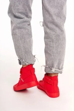 Damskie Wysokie Trampki Big Star FF274580 Czerwone