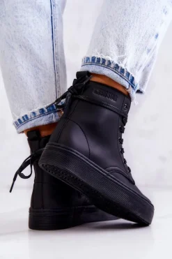 Damskie Wysokie Trampki BIG STAR II274096 Czarne