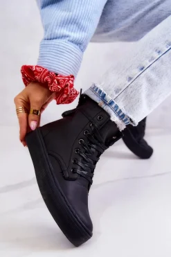 Damskie Wysokie Trampki BIG STAR II274096 Czarne