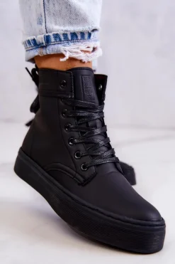 Damskie Wysokie Trampki BIG STAR II274096 Czarne