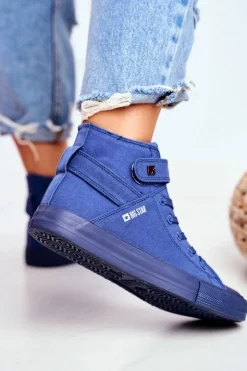 Damskie Wysokie Trampki Big Star FF274584 Niebieskie
